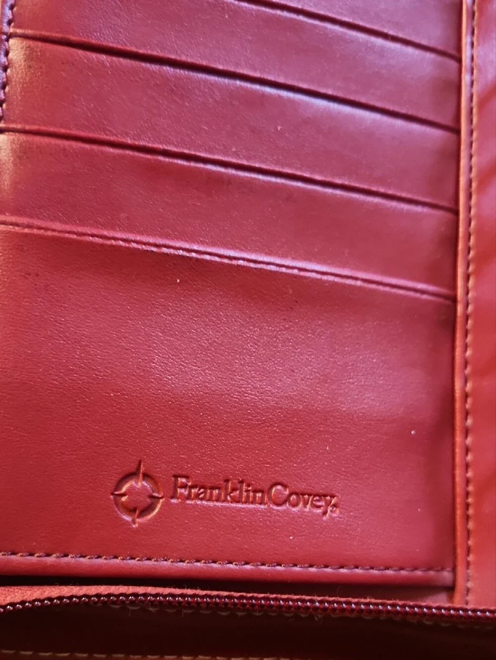 Franklin Covey Red Structured Top-Handle Briefcase